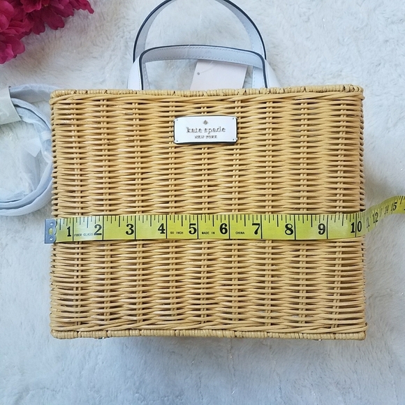Kate Spade Lemon Print Sam Wicker Satchel with Dust Bag - Picture 5 of 9